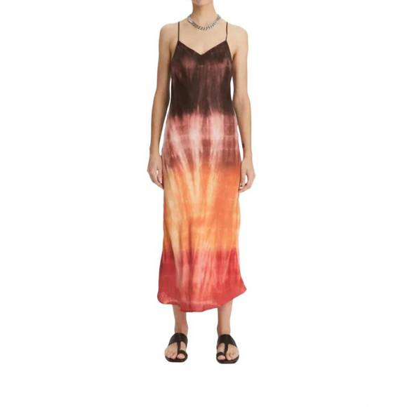 NEW MARIA CHER tortuguitas isabel slip dress in brick ombre